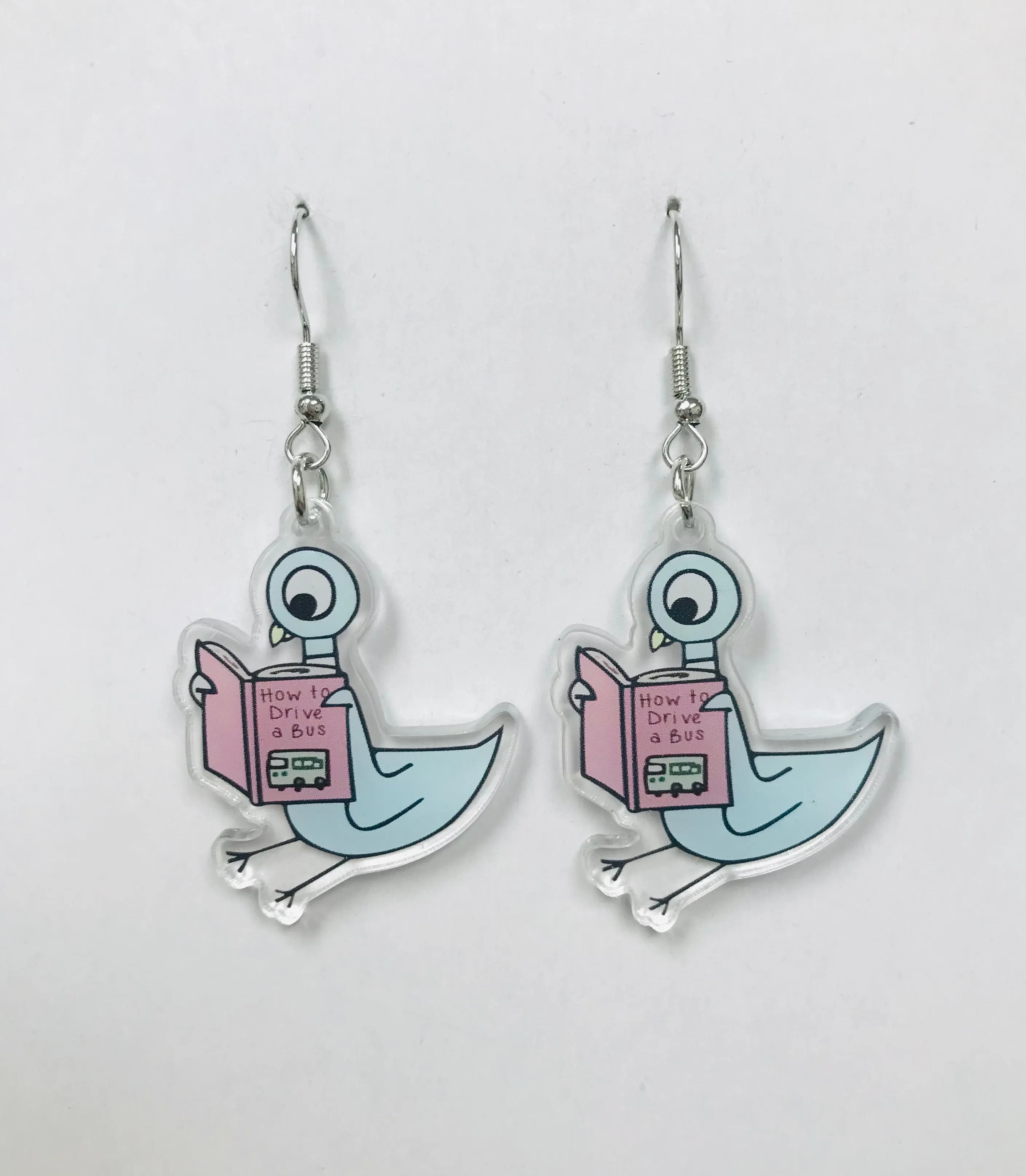 Acrylic Pigeon How To Drive A Bus Teacher Earrings Kid's Story book