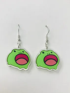 Acrylic Screaming Frog Earrings