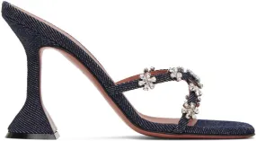 Amina Muaddi Indigo Lily 95 Heeled Sandals