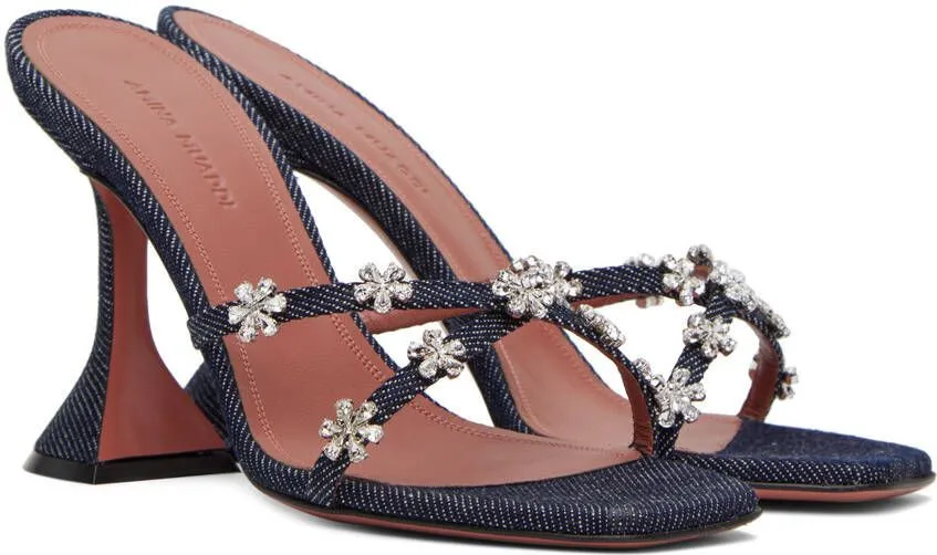 Amina Muaddi Indigo Lily 95 Heeled Sandals