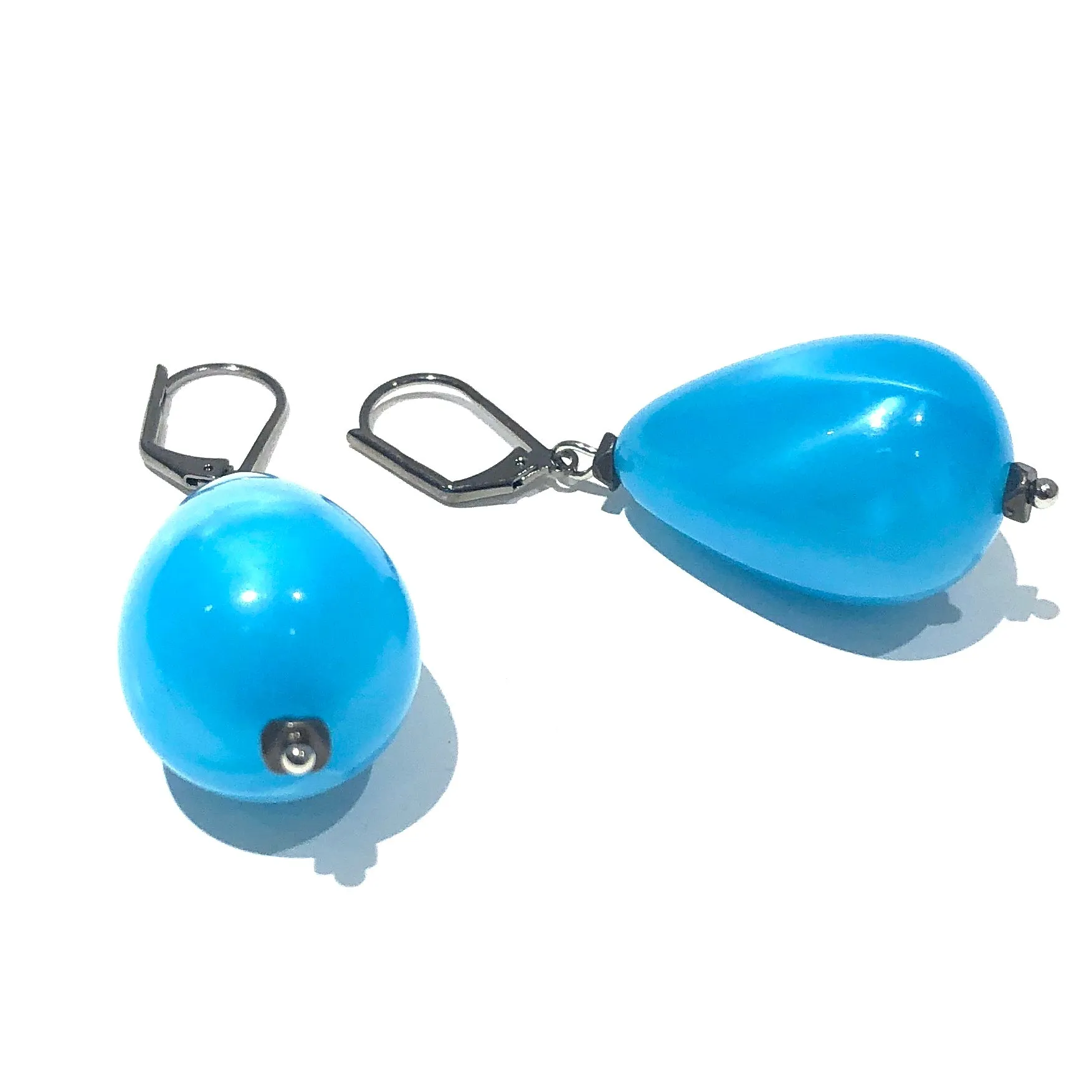 Aqua Blue Aura Glow Nola Earrings