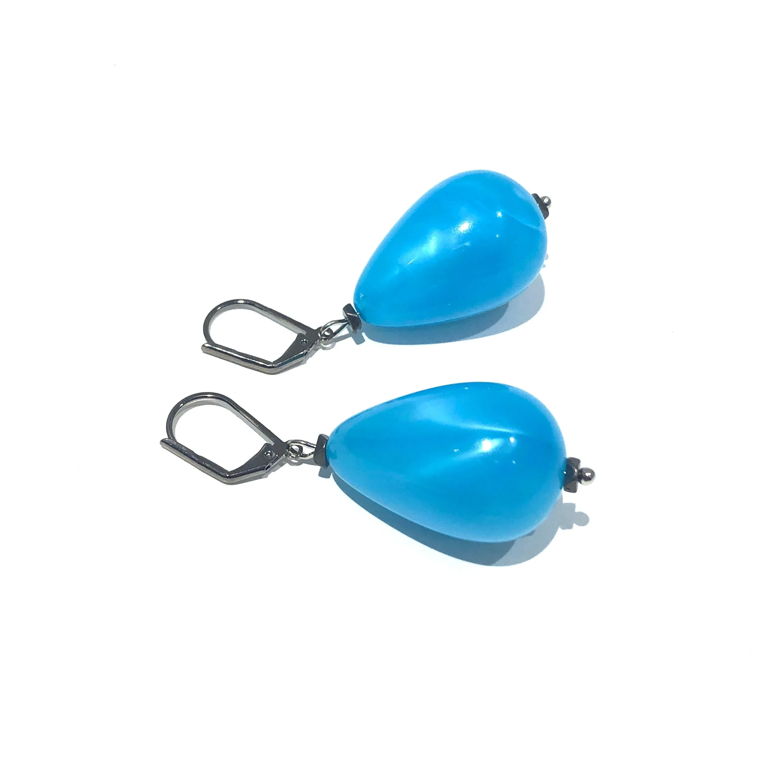 Aqua Blue Aura Glow Nola Earrings