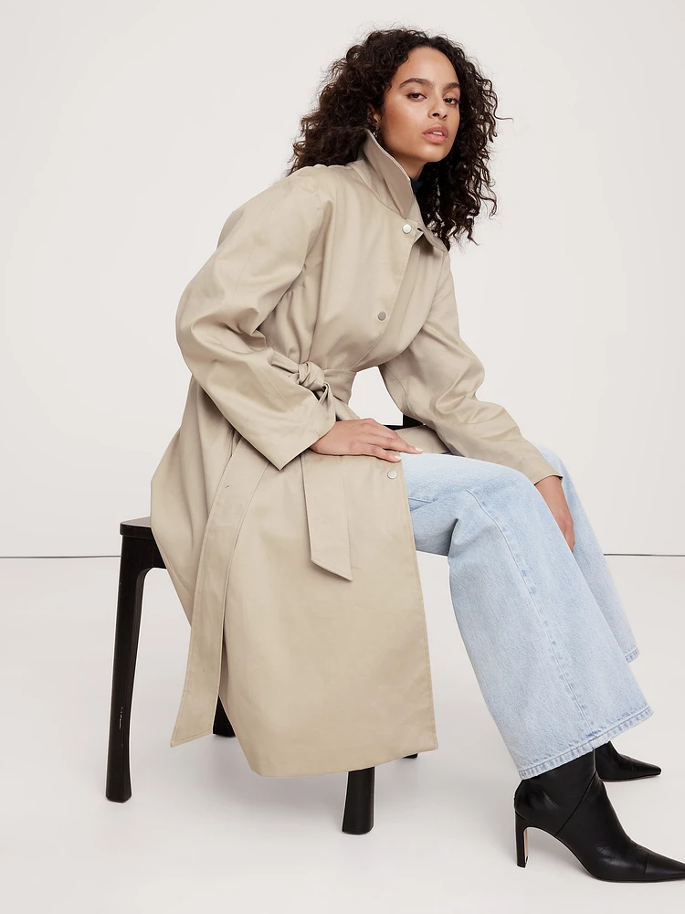 Banana Republic Bonded Cotton Mac Coat