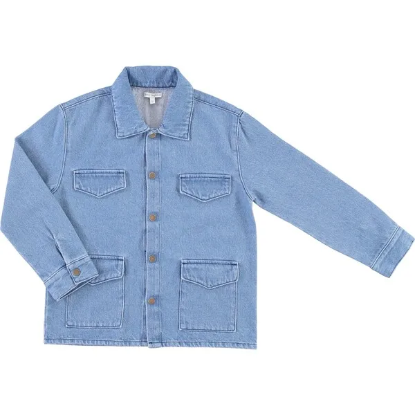 Bebe Organic Fallon Denim Jacket, Wash Blue