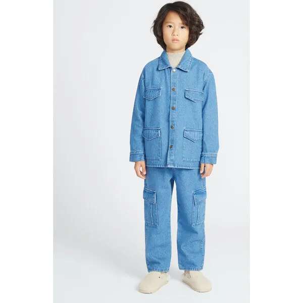 Bebe Organic Fallon Denim Jacket, Wash Blue