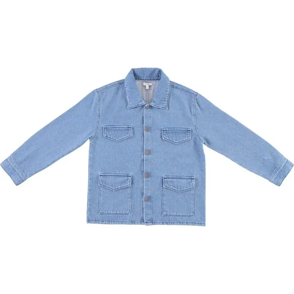 Bebe Organic Fallon Denim Jacket, Wash Blue