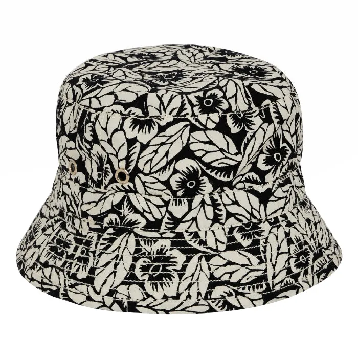 Bonpoint Child Aloha Bucket Hat Black Flowers