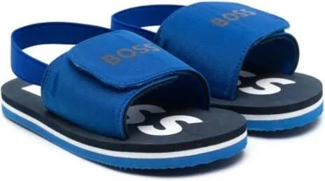 BOSS Kidswear logo-print two-tone sandals Blue