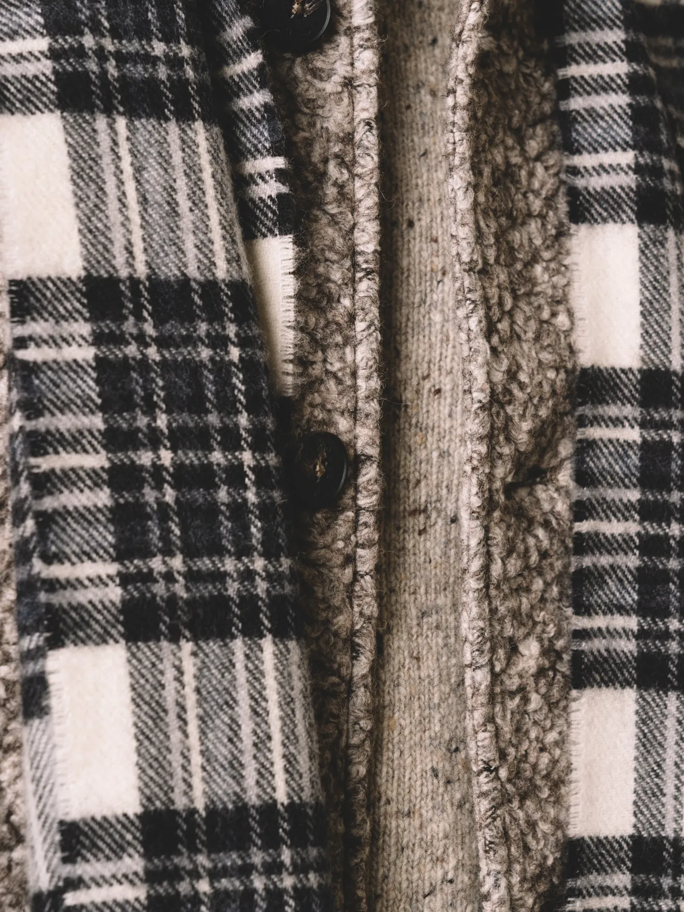 Bowhill Scarf in Black / White Check Lambswool