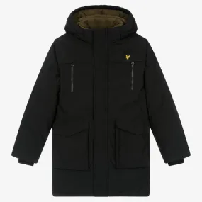 Boys Black Water-Resistant Padded Coat