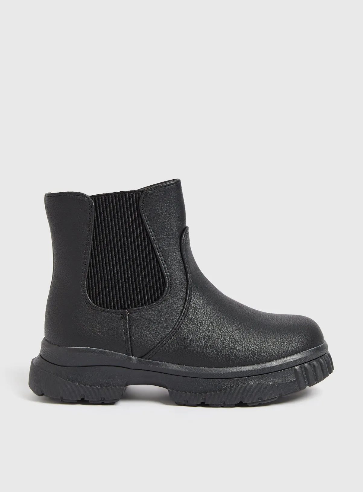 Buy Black Faux Leather Chelsea Boots 12 Infant | Boots and wellies | Tu