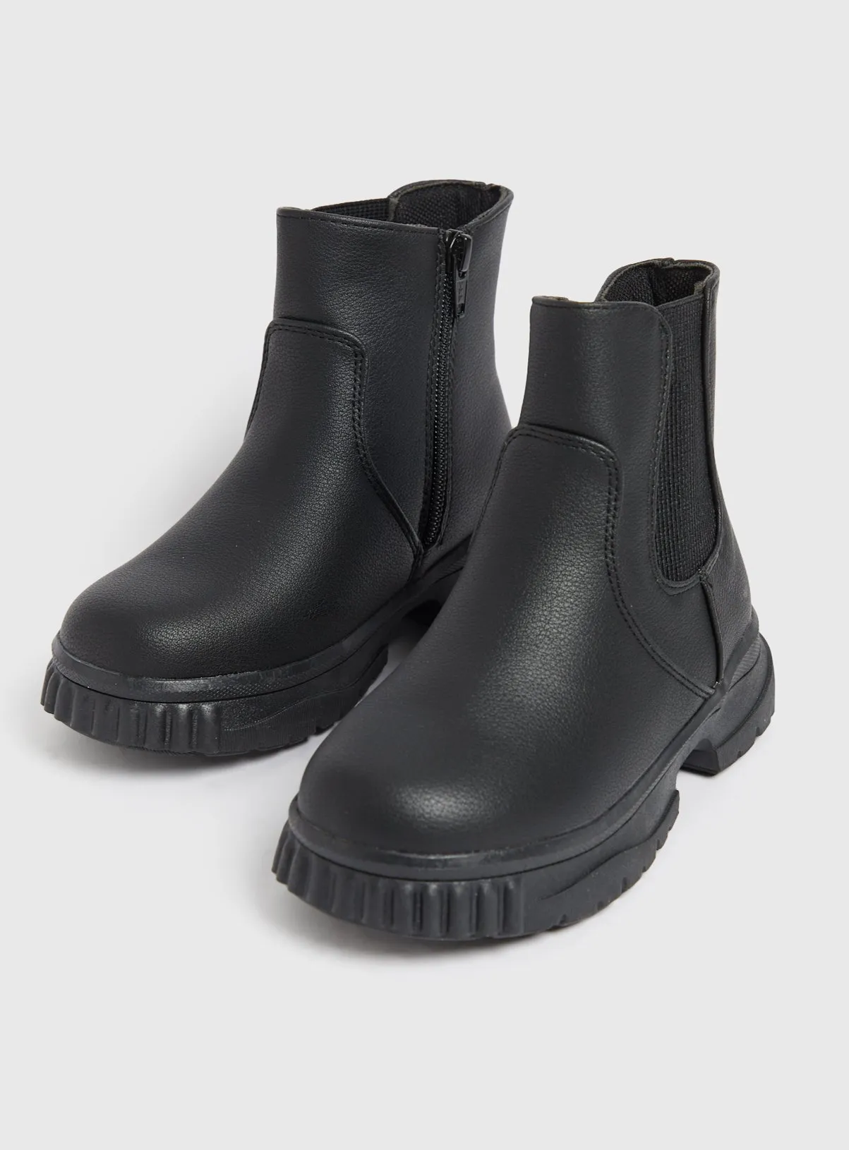 Buy Black Faux Leather Chelsea Boots 12 Infant | Boots and wellies | Tu