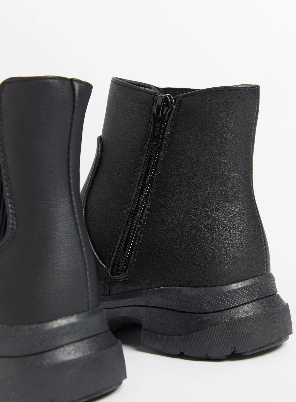 Buy Black Faux Leather Chelsea Boots 12 Infant | Boots and wellies | Tu