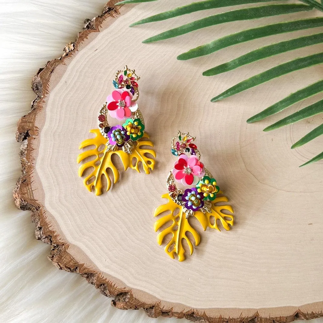 Caribbean Palm Leaf Earrings - 6 Colors LAST CHANCE!