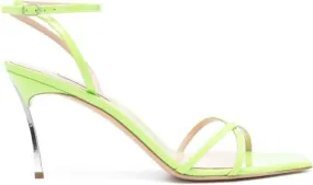 Casadei 100mm Superblade Jolly patent leather sandals Green