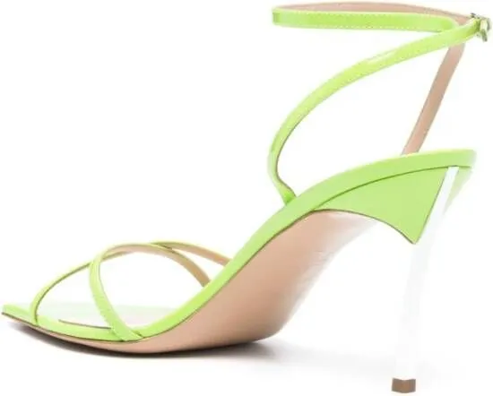 Casadei 100mm Superblade Jolly patent leather sandals Green