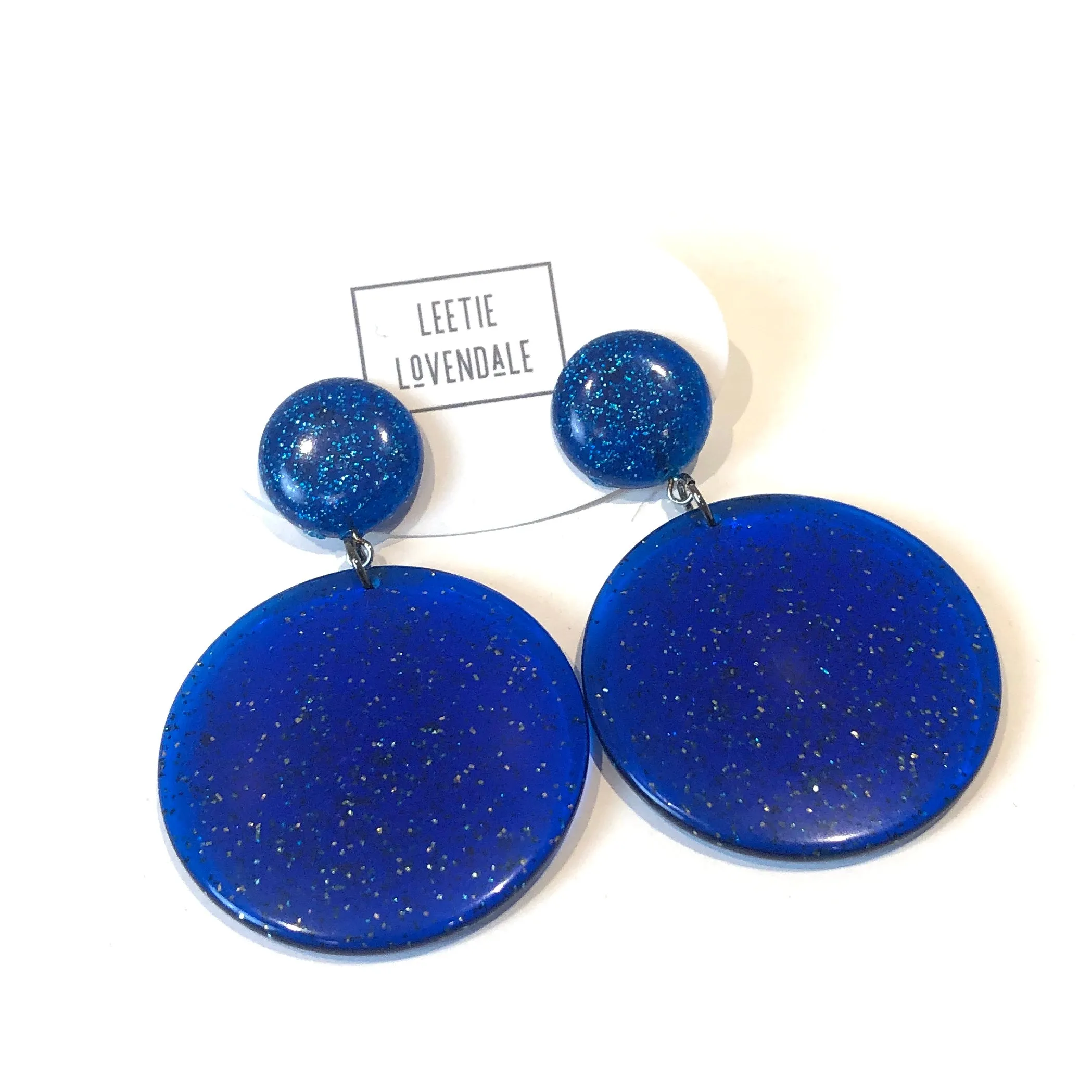 Celestial Blue Sparkle Statement Earrings