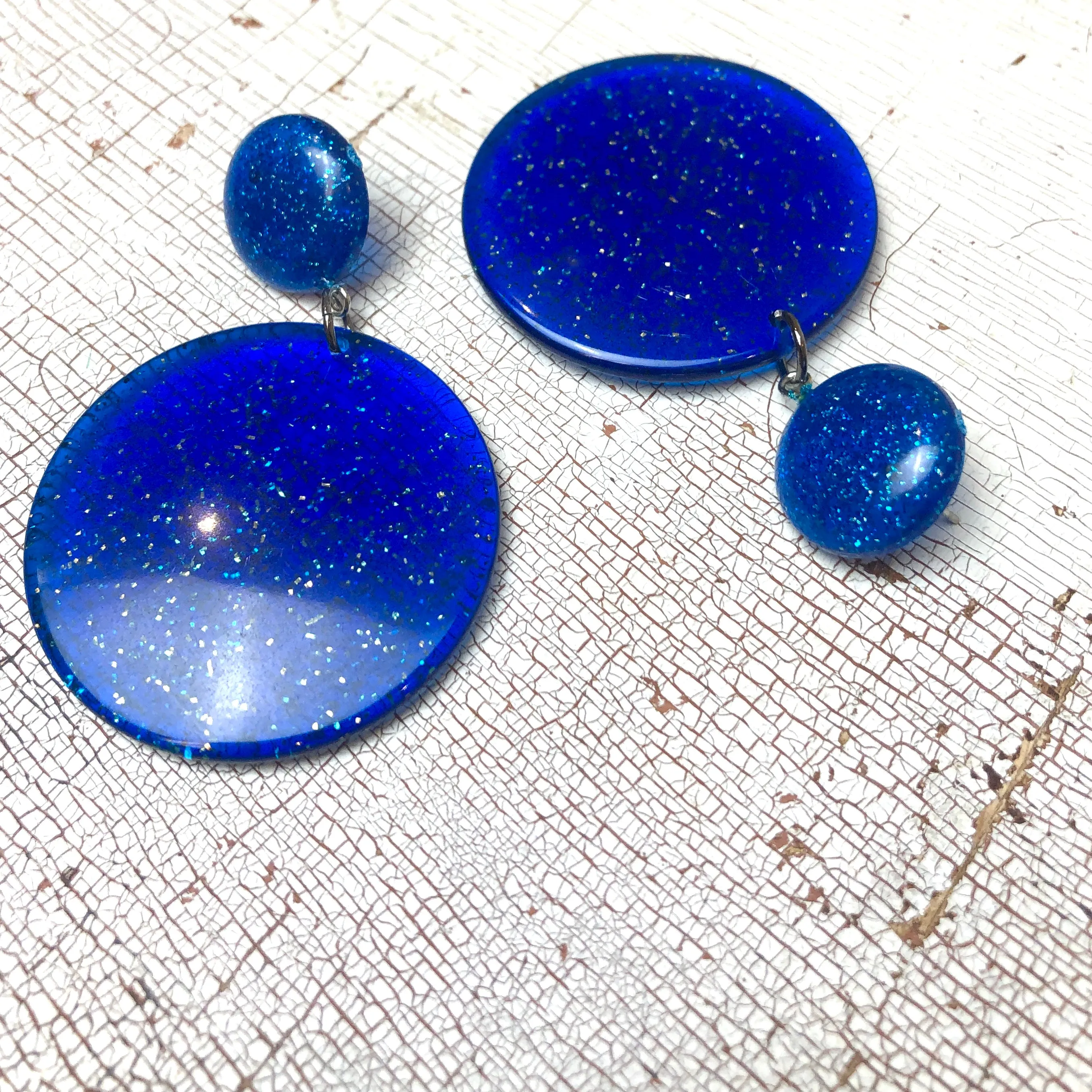 Celestial Blue Sparkle Statement Earrings