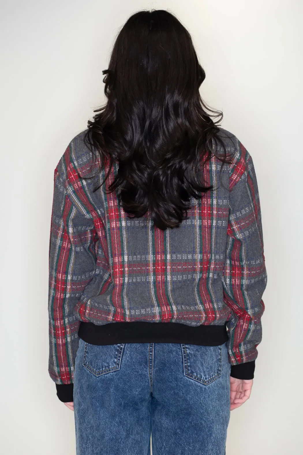 Checkered Bomber Jacket