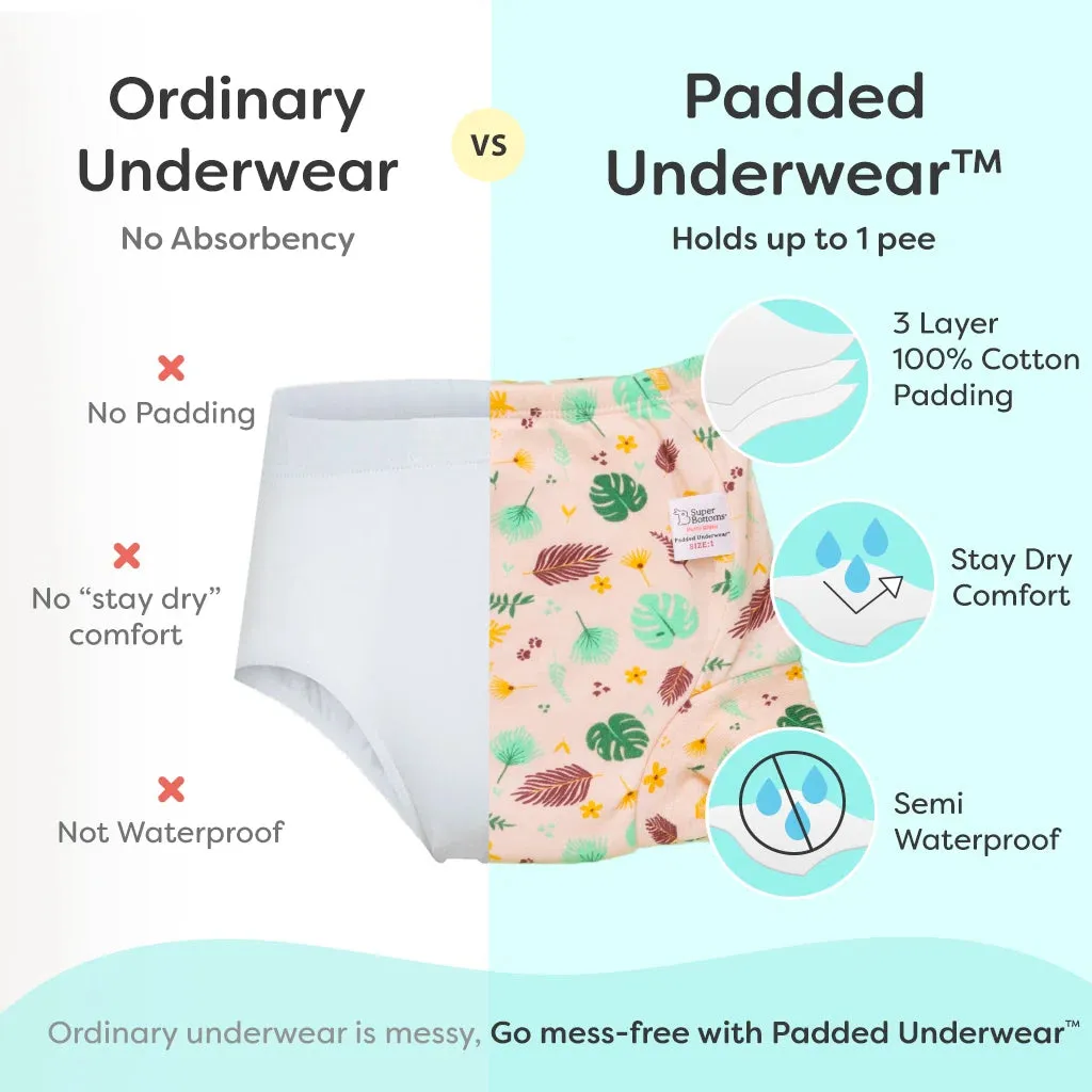 Choose Print and Size for 6 Padded Underwear