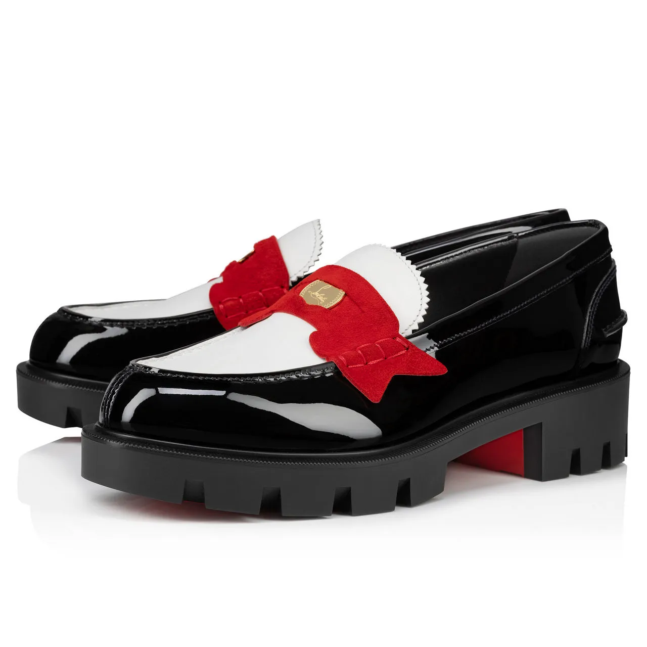 CHRISTIAN LOUBOUTIN Penny Lug Loafers - Red