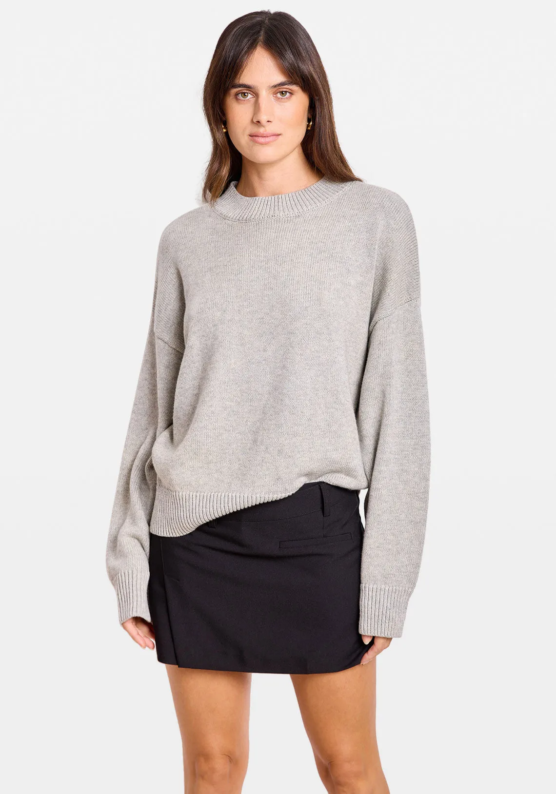 CLASSIC CREW NECK SWEATER GREY MARLE