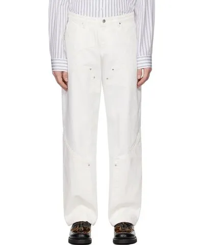 COOR White Double Knee Work Jeans