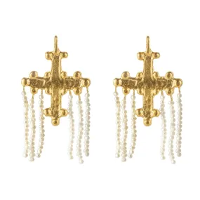 Crotalia Crucifix Earrings - 18K Gold Plated