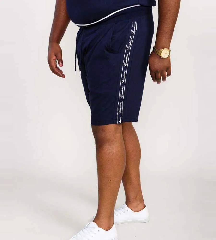 D555 Big Mens Couture Shorts With Elasticated Waistband and Branded Side Panels (BRANTHAM)