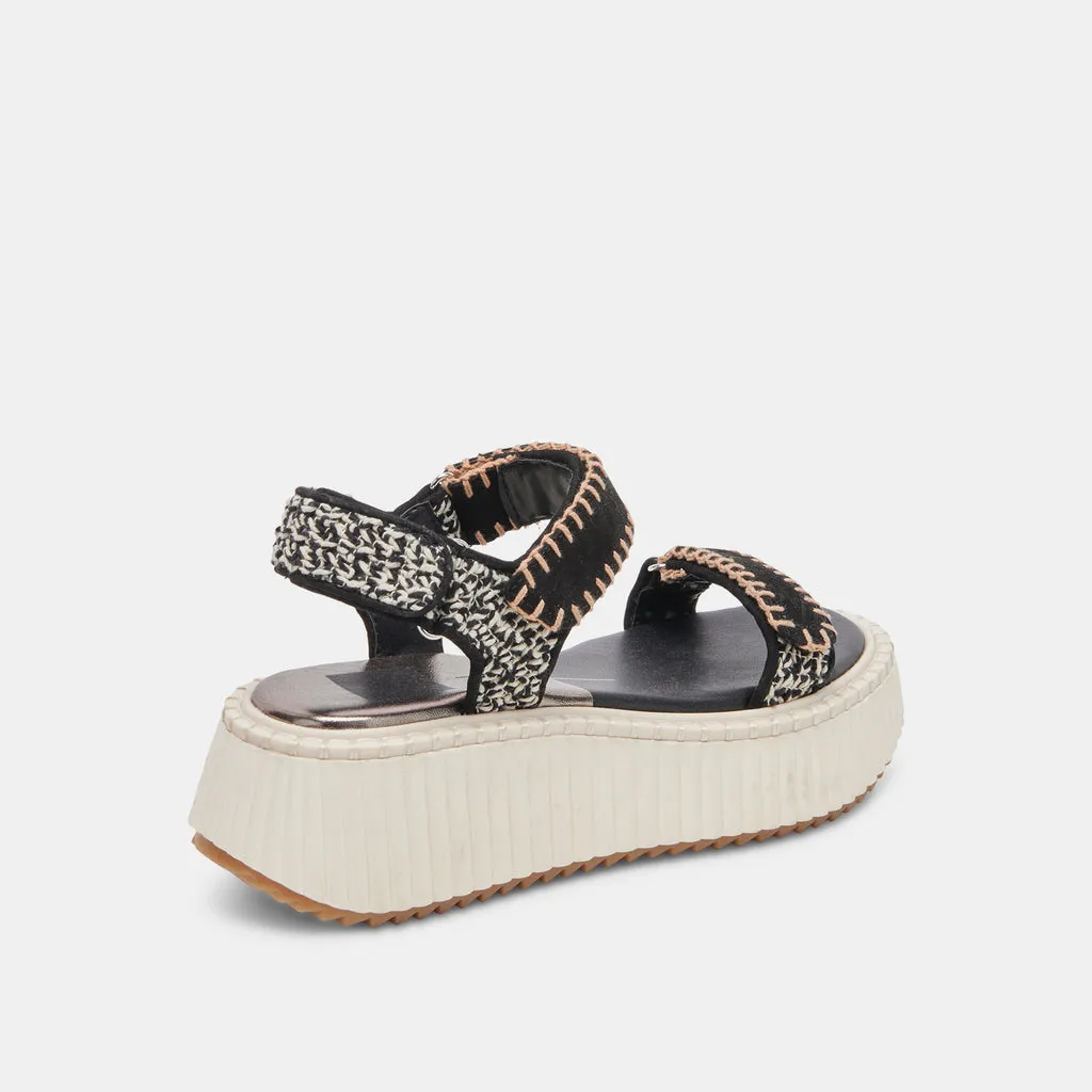 DEBRA SANDALS BLACK WHITE NUBUCK– Dolce Vita 6929768054850