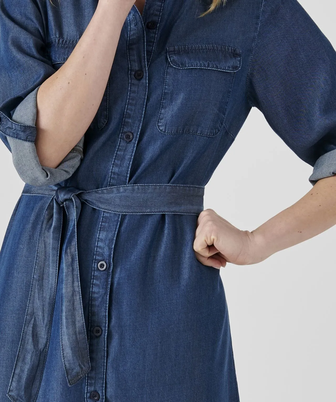 Denim-look Tencel Dress