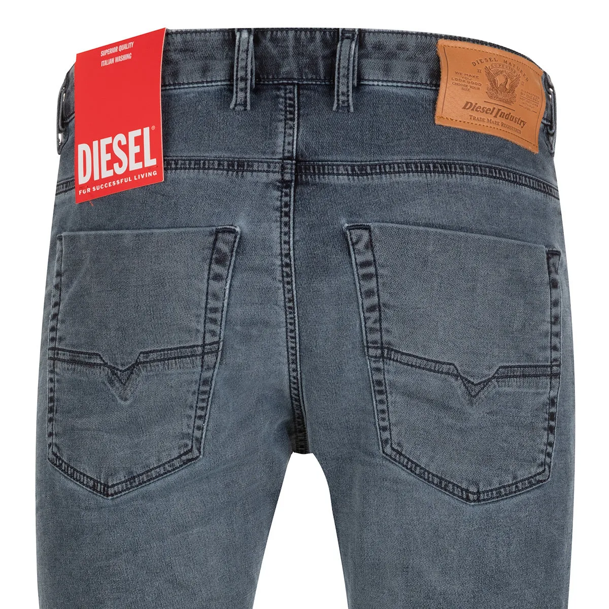 Diesel Drawstring Mid-Rise Tapered Jeans