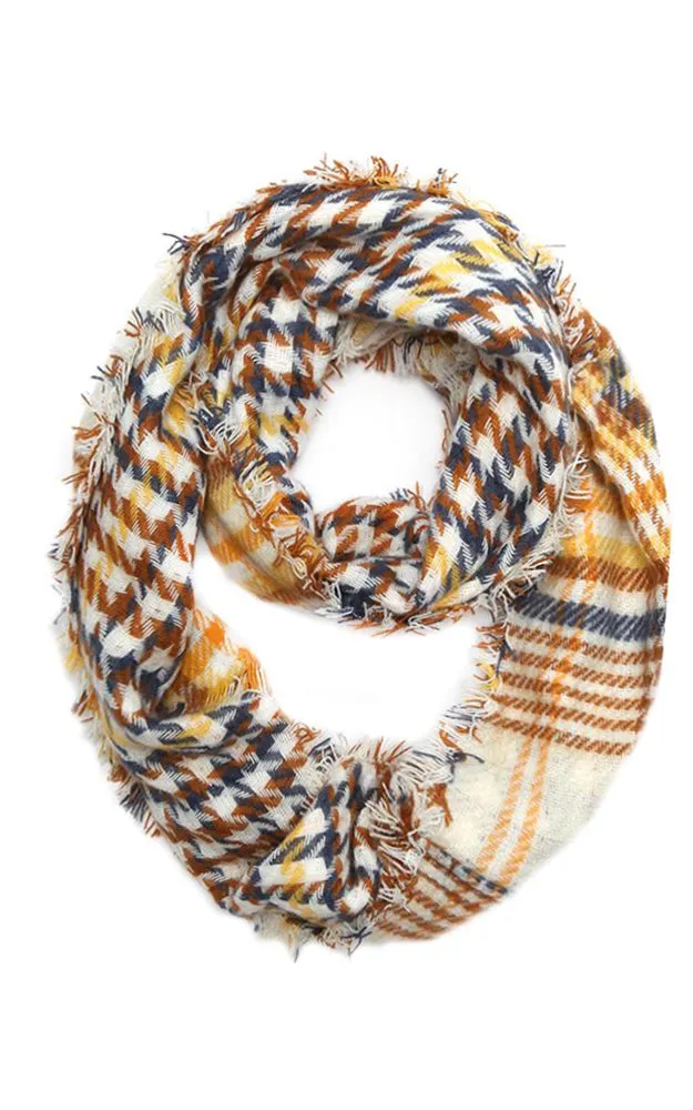 EAS9400 Plaid Double Side Infinity Scarf