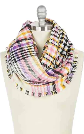 EAS9400 Plaid Double Side Infinity Scarf