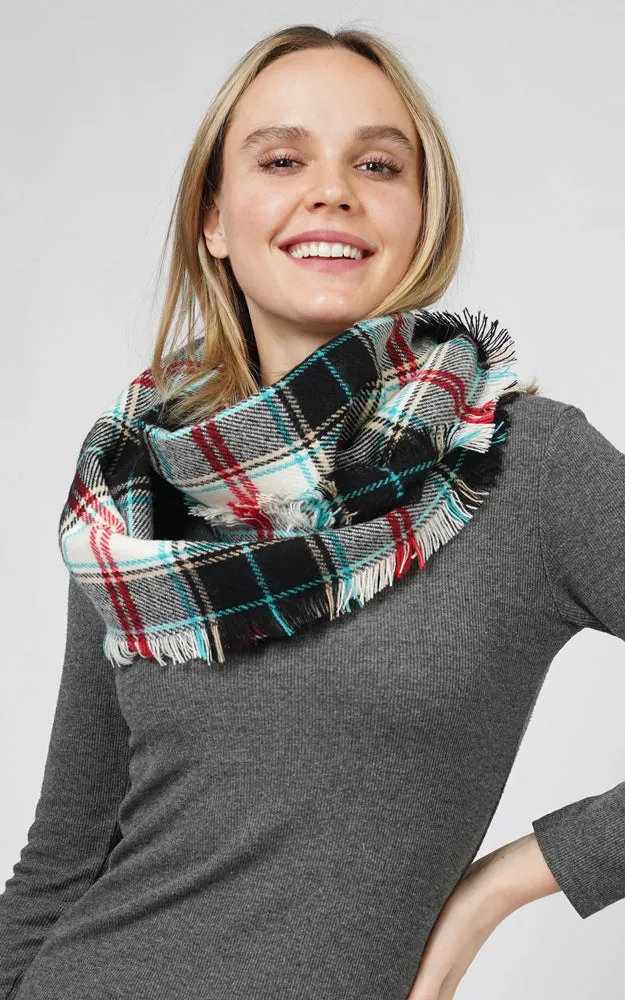 ESC10685 PLAID INFINITY SCARF