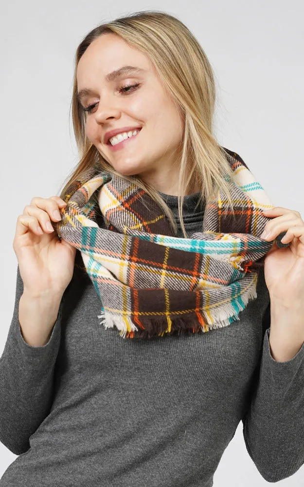 ESC10685 PLAID INFINITY SCARF