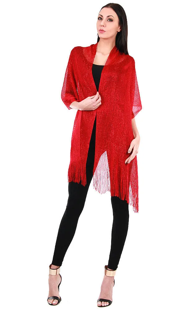 EV147 / 50058  Red Solid Party Shawl