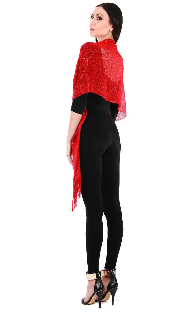 EV147 / 50058  Red Solid Party Shawl