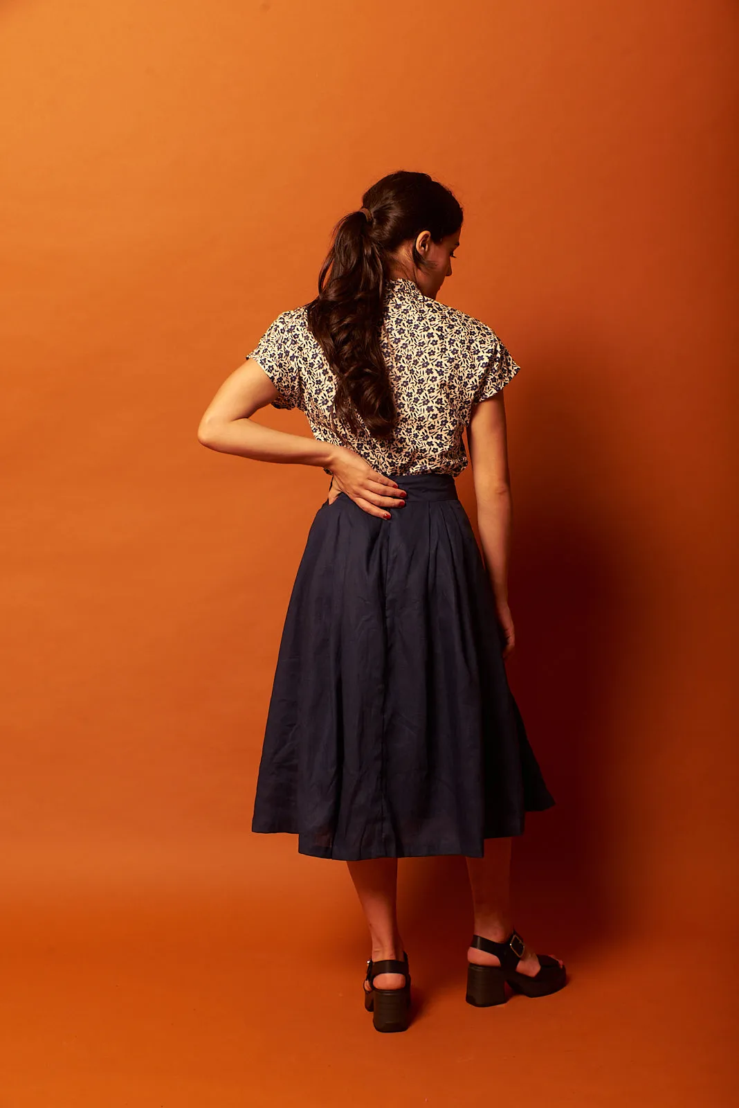 Fabulous Navy & White Floral Blouse