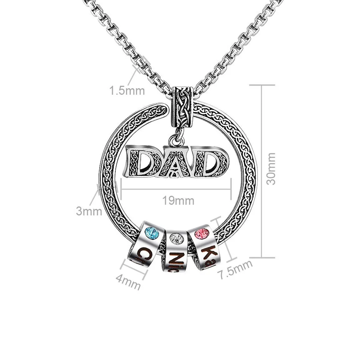 Family Name Necklace For Dad