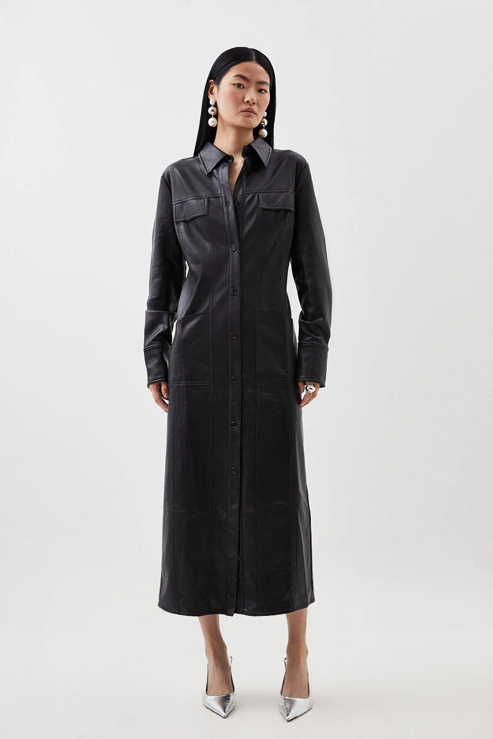 Faux Leather Western Coat | Karen Millen