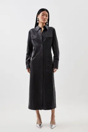 Faux Leather Western Coat | Karen Millen