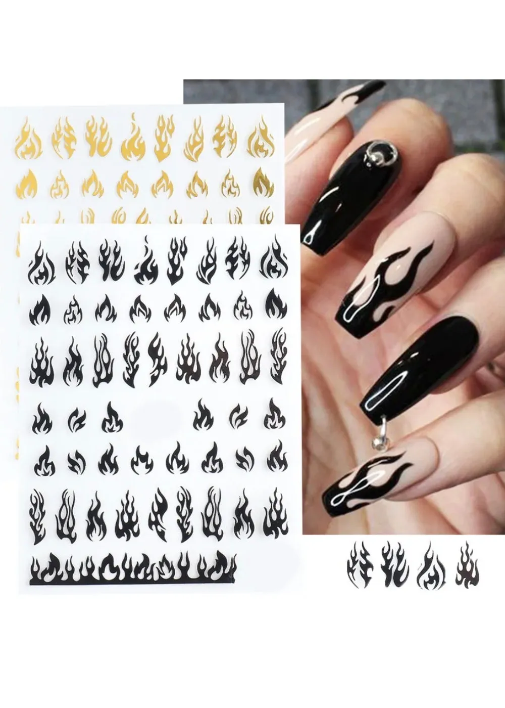 Flames Nail Stickers Fire Nail Art Decals