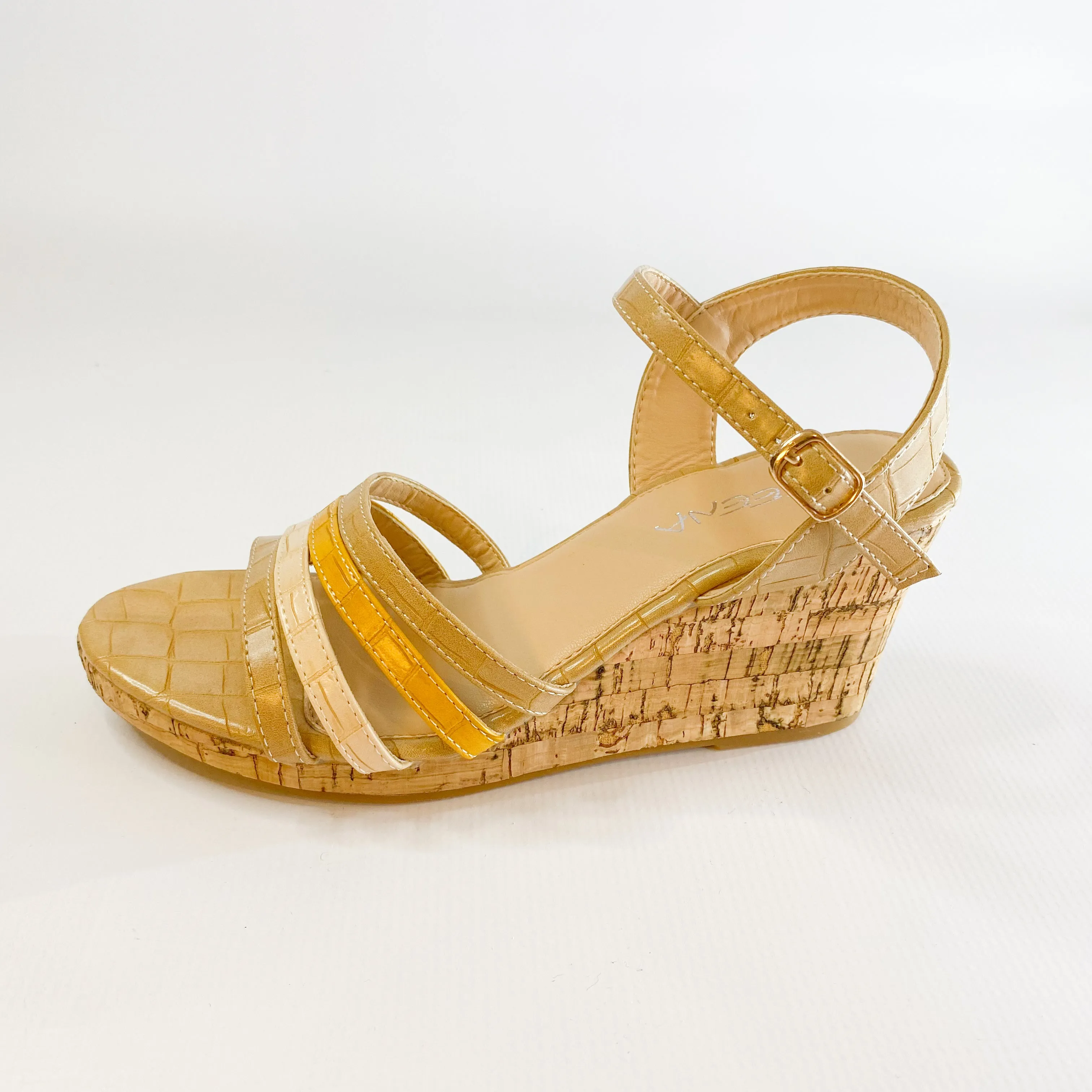 Geena multicoloured cork wedge