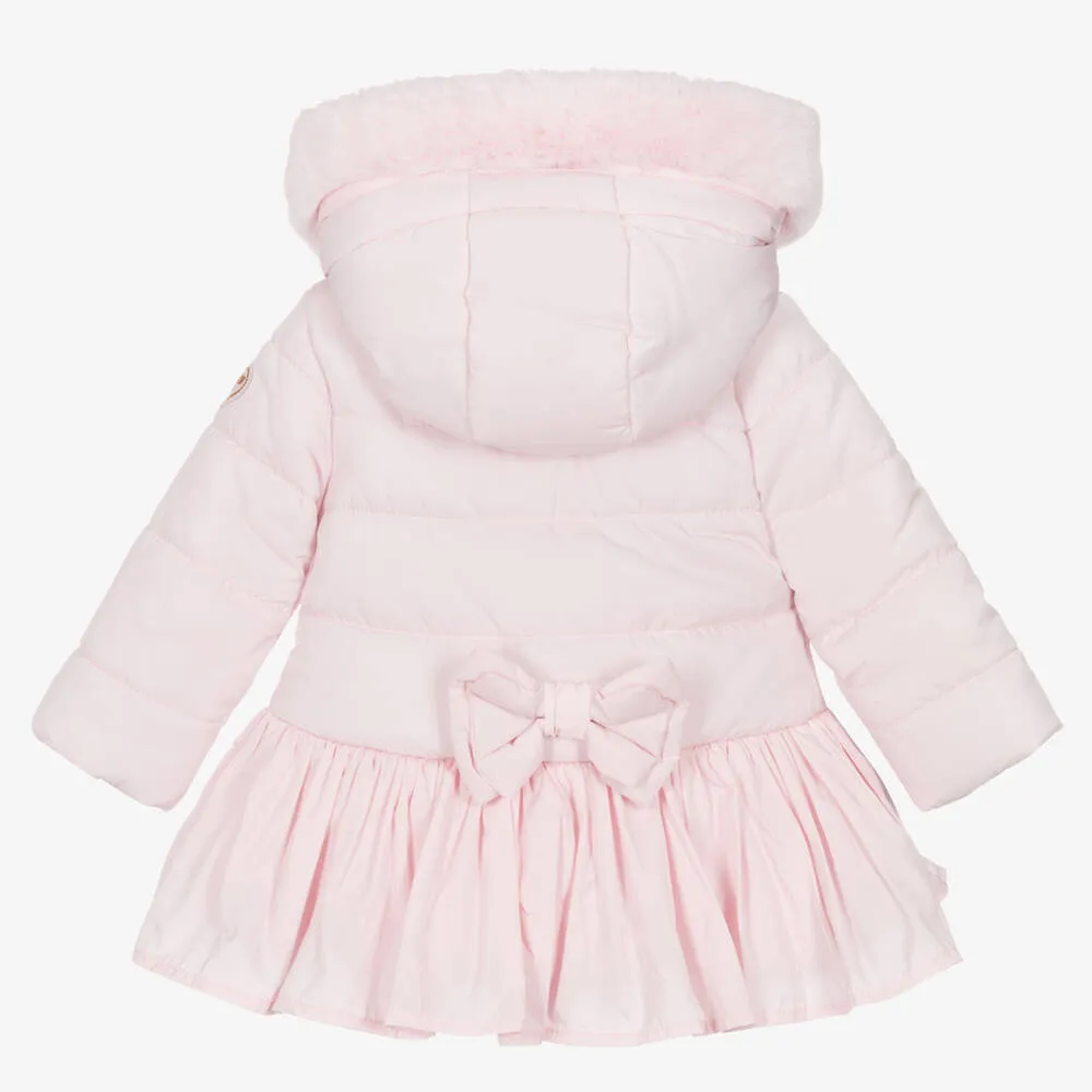 Girls Light Pink Hooded Puffer Coat