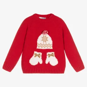 Girls Red Knitted Sweater