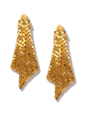 Gold Fazzoletto Chainmail Post Earrings