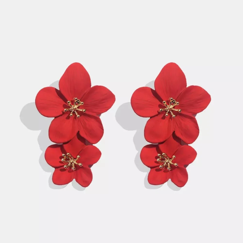 Hibiscus Flower Drop Earrings - 13 COLORS LAST CHANCE!