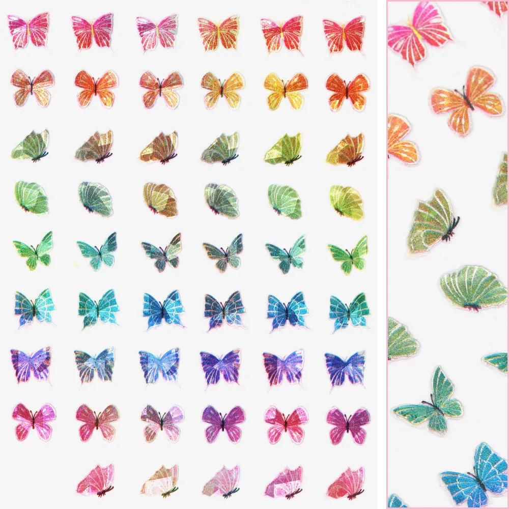 Holographic Butterfly Nail Art Sticker / Prismatic