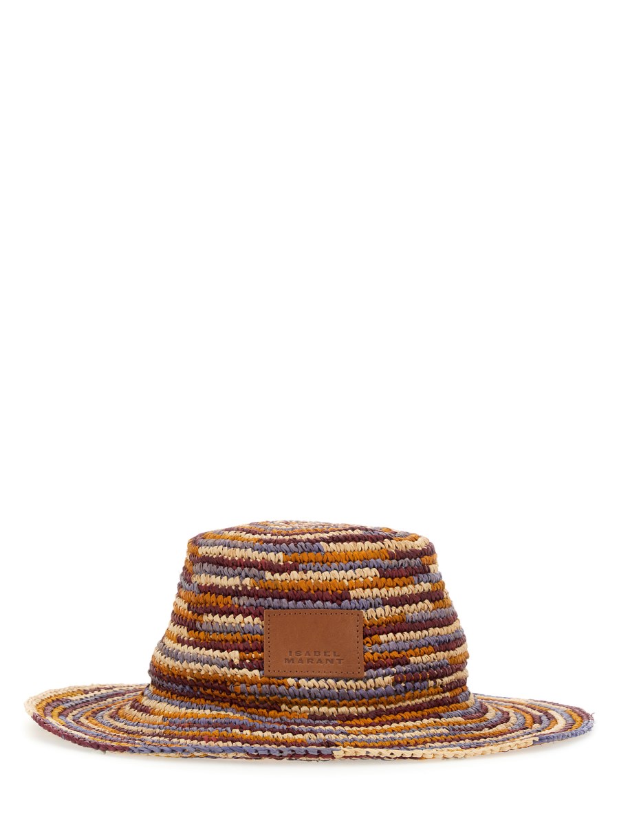 ISABEL MARANT    STRIPED RAFFIA TULUM HAT